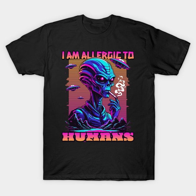 I AM ALLERGIC TO HUMANS T-Shirt by Twisted Teeze 